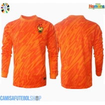Camisa de time de futebol França Goleiro Replicas 2º Equipamento Europeu 2024 Manga Comprida